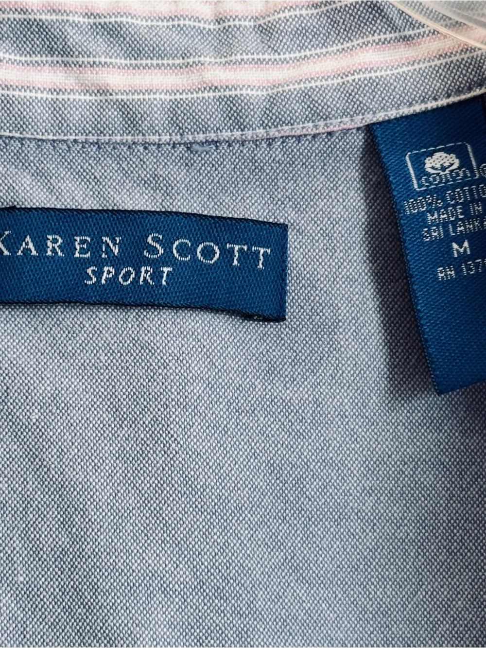 Karen Scott Light Blue Sleeveless Button-Down Shirt - Picture 4 of 6